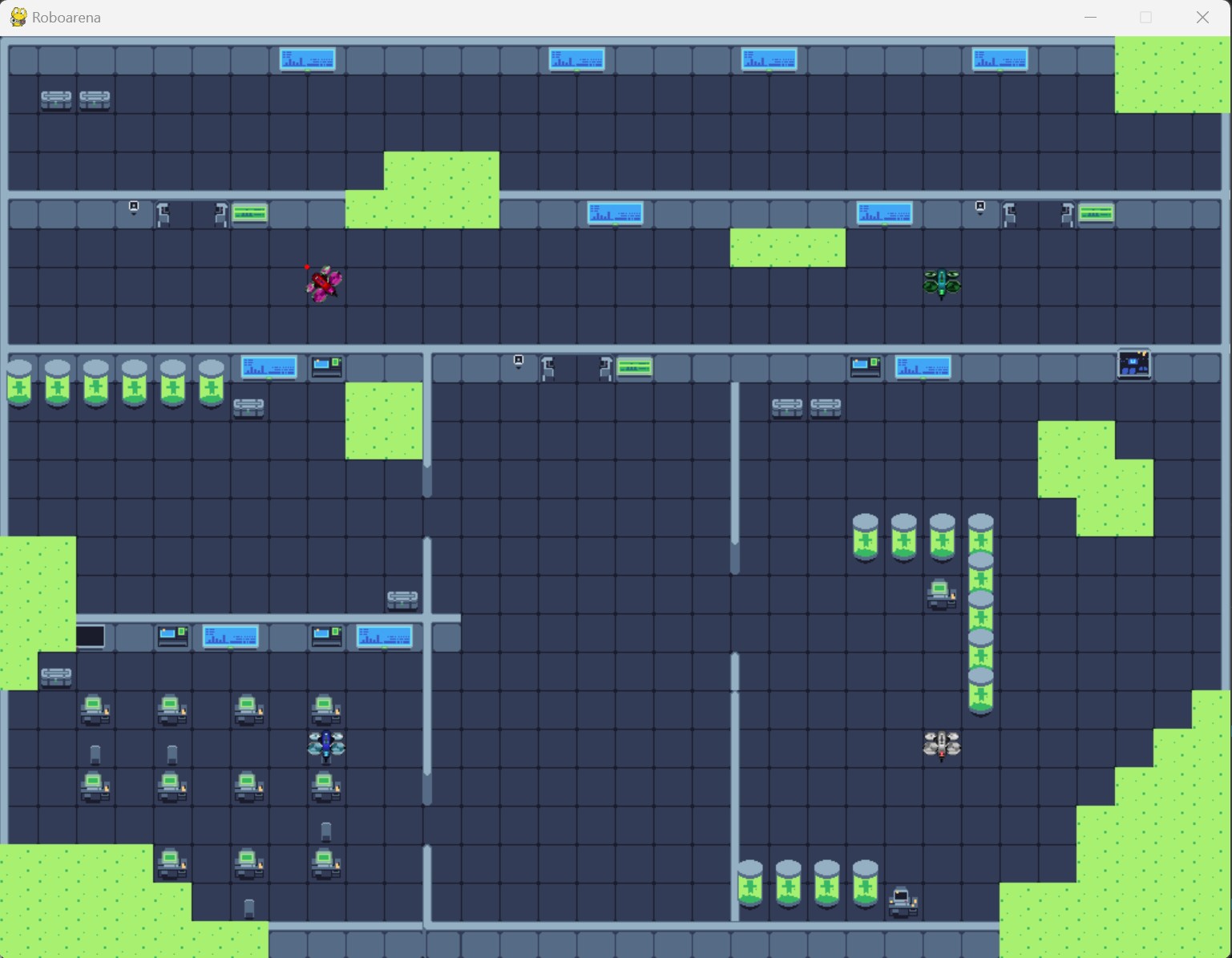 A larger arena drawn with multiple layers of tiles